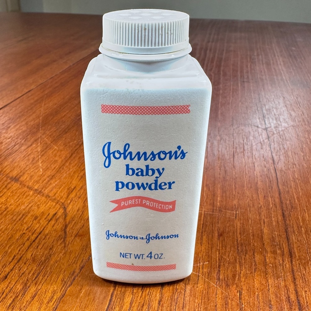 Vintage Johnson's Baby Powder 4 oz Talc Bottle Used Almost Full Weight 1980s–90s